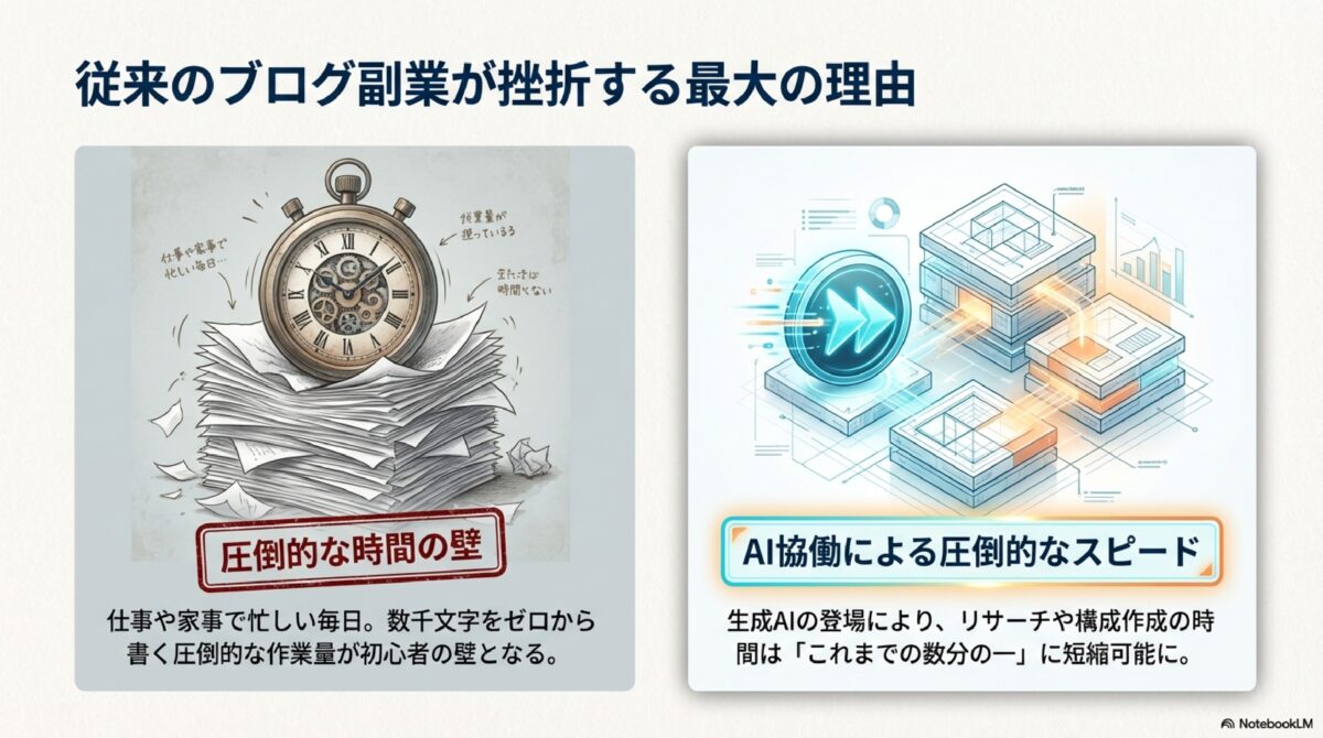 従来のブログ副業が挫折する最大の理由